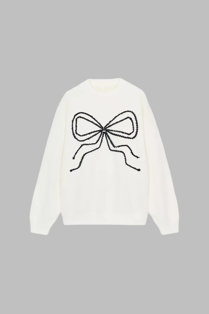 Contrasting Bow Sweatshirt