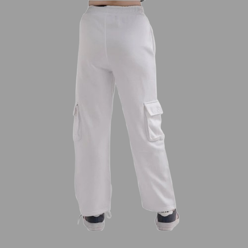 Off White Cargo Trouser For Unisex In Fleece