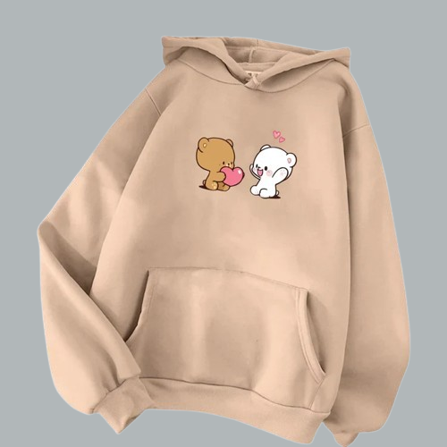 Cute Bear Beige Hoodie