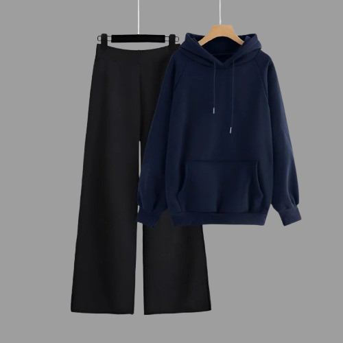 Blue Hoodie & Black Flapper