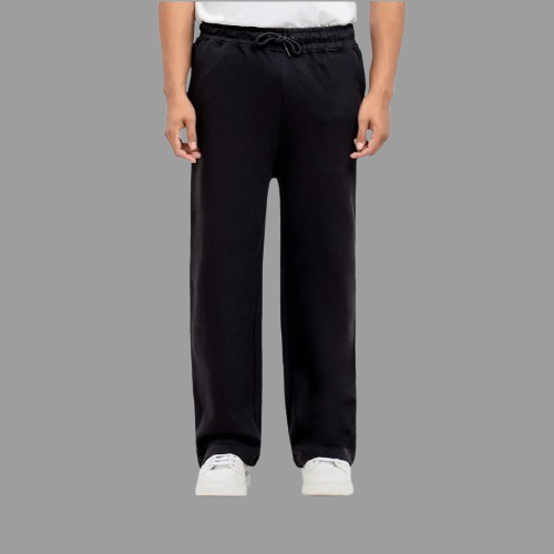 Black Straight Leg  Baggy Trouser