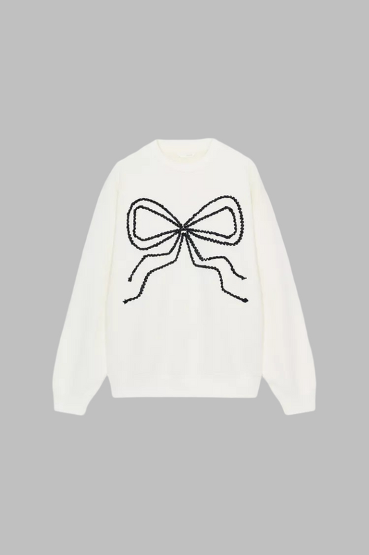 Contrasting Bow Sweatshirt