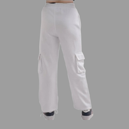 Off White Cargo Trouser For Unisex In Fleece