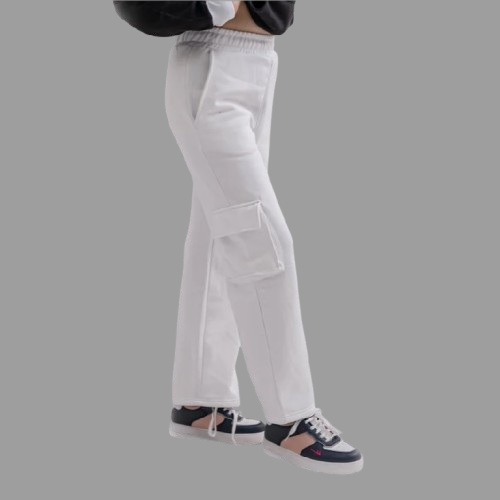 Off White Cargo Trouser For Unisex In Fleece