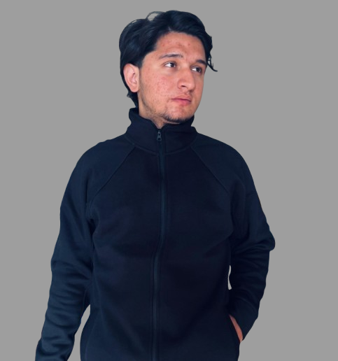 Quarter Zip Funnel Neck Fleece Sweatshirt