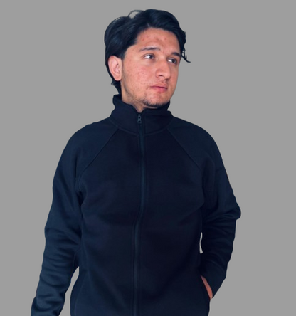 Quarter Zip Funnel Neck Fleece Sweatshirt