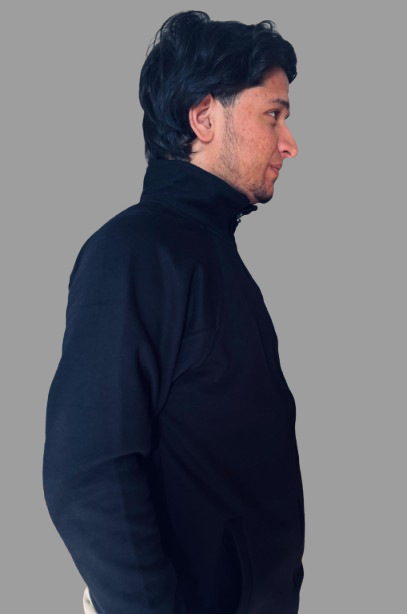 Quarter Zip Funnel Neck Fleece Sweatshirt