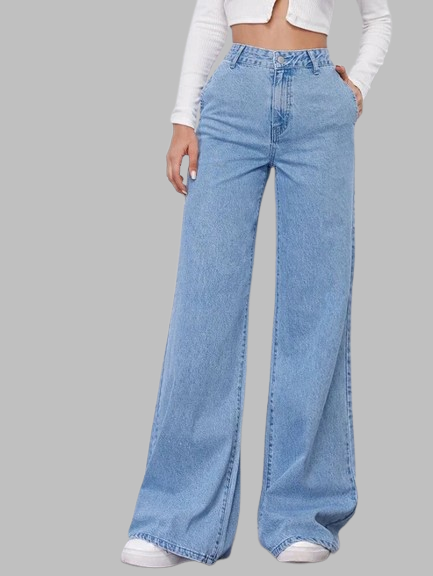 Sky Blue Wide Leg Jeans