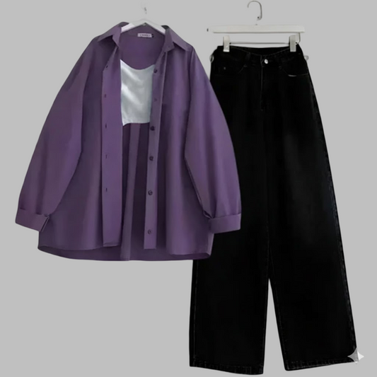 Purple Button Down Shirt With Black Jeans